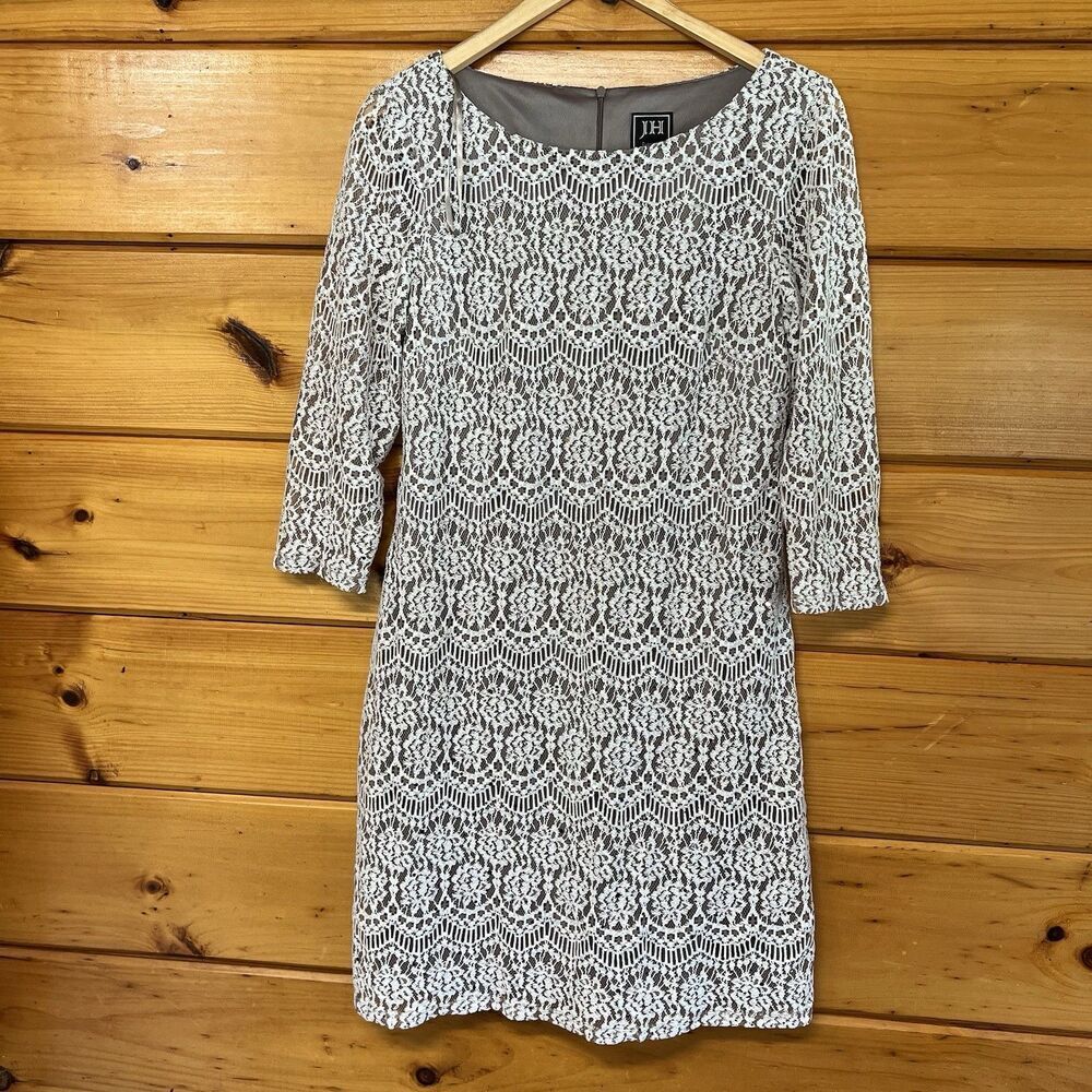 Women's Dress Jessica Howard Womens 3/4 Sleeve Sequin Lace Lined Dress Size: 8
